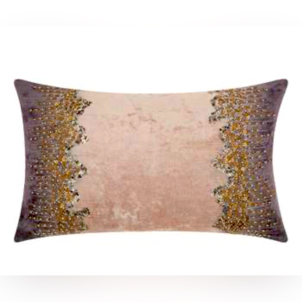 Rich Mosaic Throw Pillow Charcoal Color - NWT - 12” x 20”